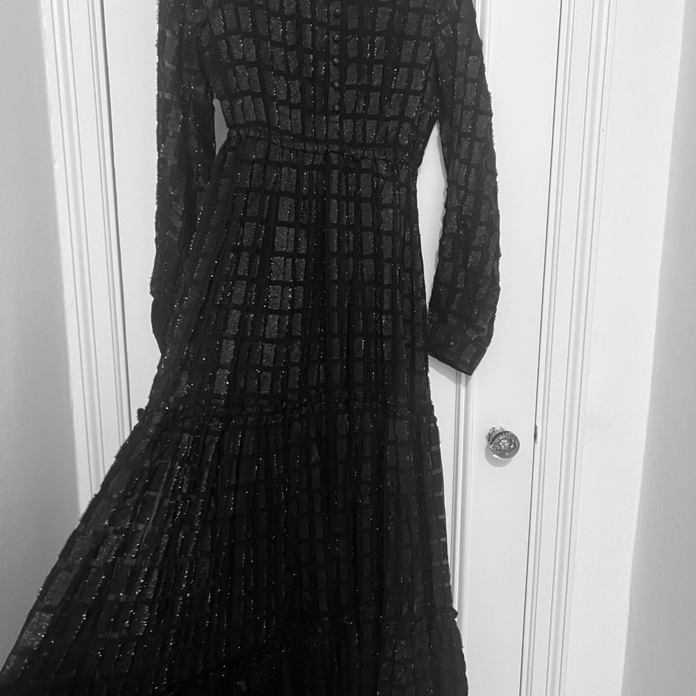 Dodo Bar Or Black and Silver Textured Maxi Dress - Picture 6 of 16